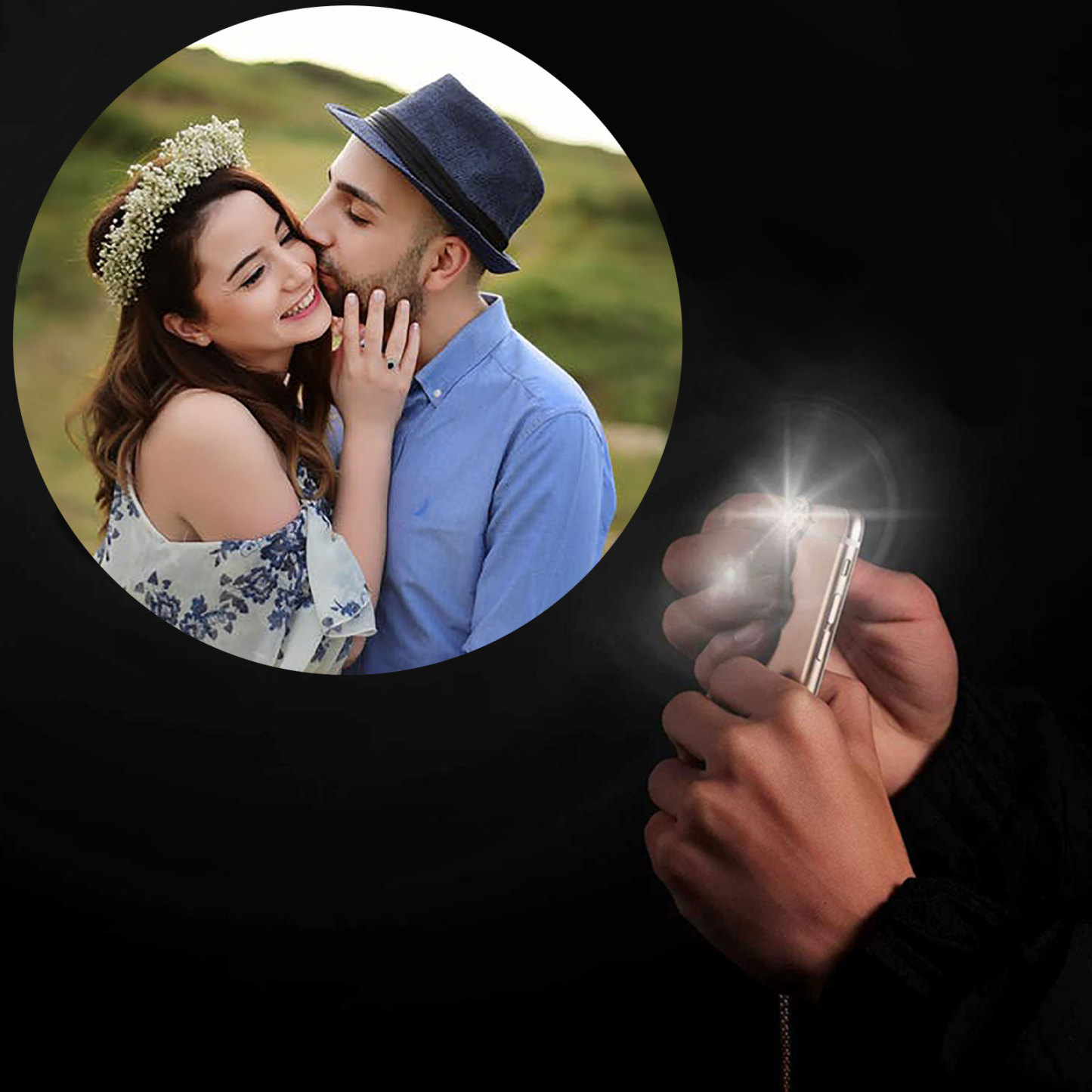 Pulsera con dije de corazón con proyección de foto en color para mujer, Brazalete de proyección-Jessemade ES