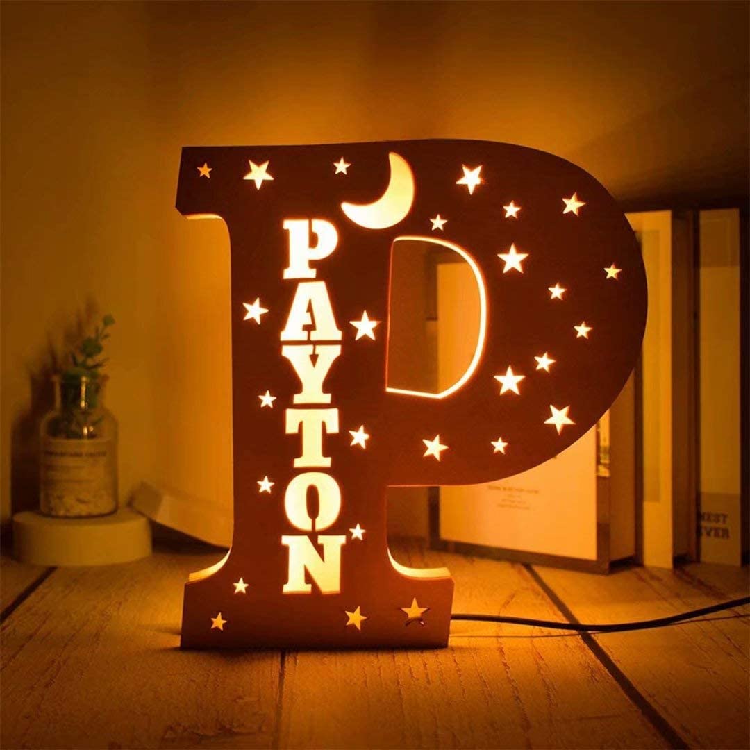 Lámpara 3D Ilusión Luz de Noche LED 26 Letras con 1 nombre personalizado-Jessemade ES