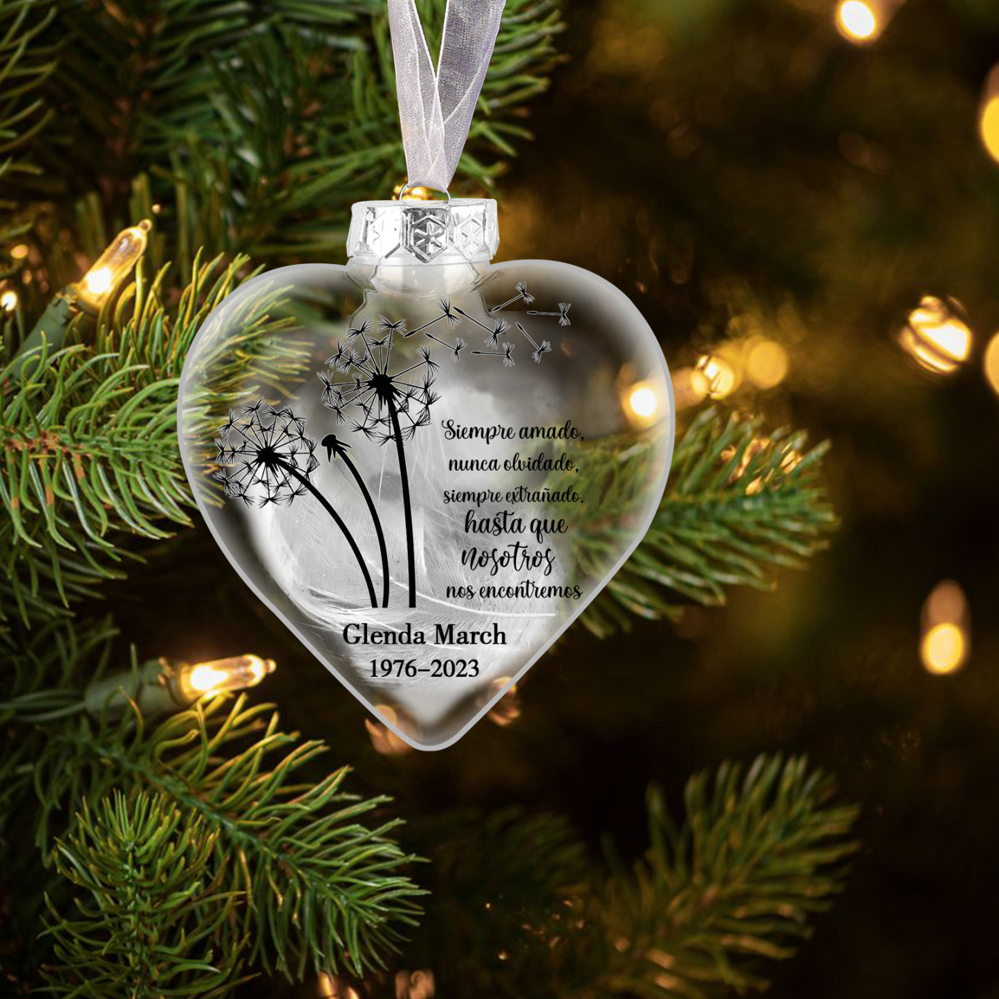 Bola navideña conmemorativa Adorno de Navidad 1 nombre y años personalizados con pluma -Jessemade ES