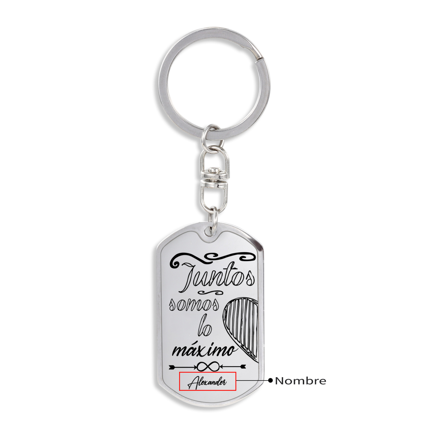 Llavero personalizado con 1 nombre para pareja unidad de llaveros-Jessemade ES