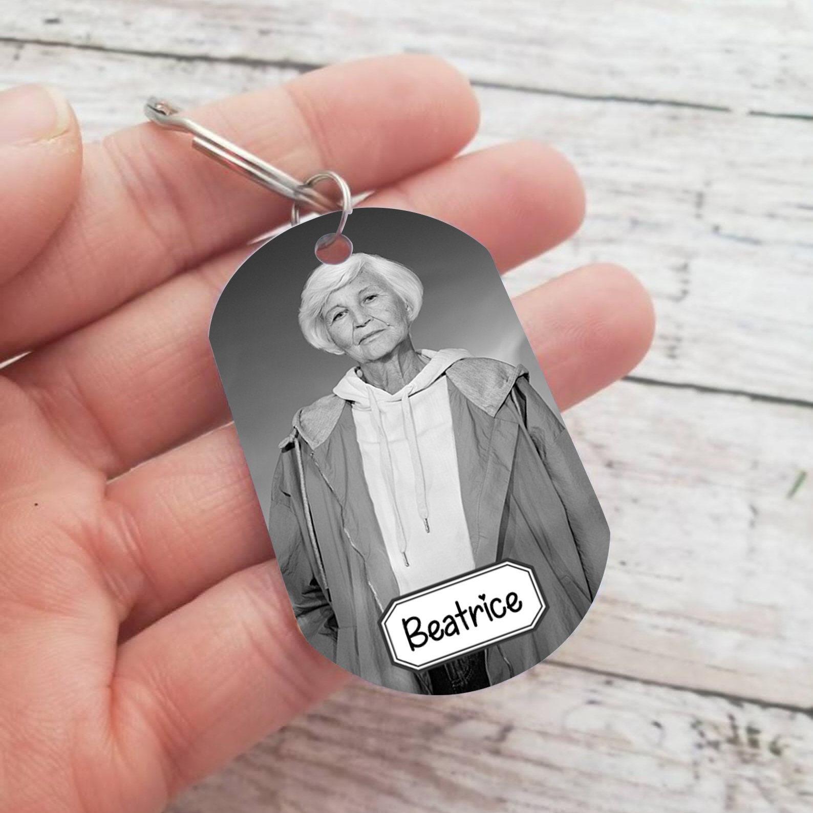 Llavero conmemorativo a un ser querido personalizado con foto y nombre-Jessemade ES