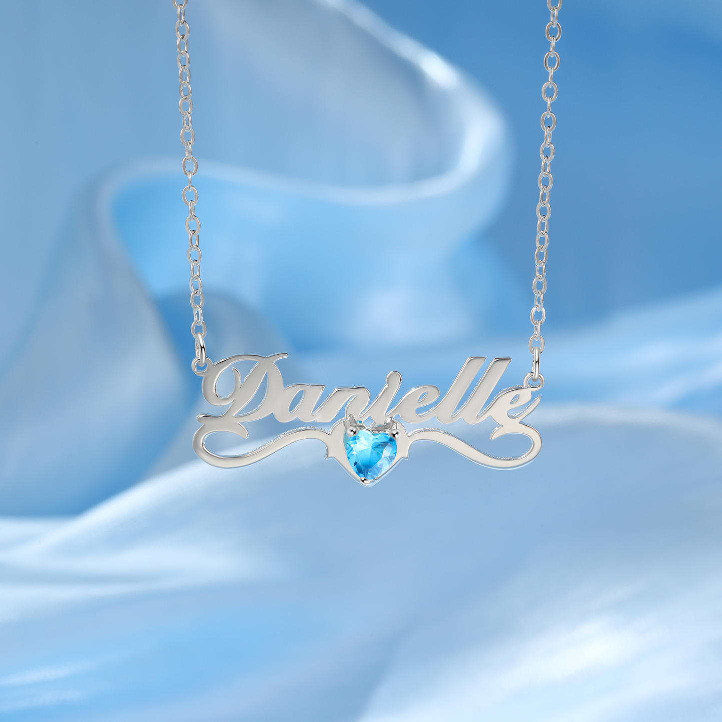 Collar con 1 nombre y 1 piedra de nacimiento personalizados-Jessemade ES
