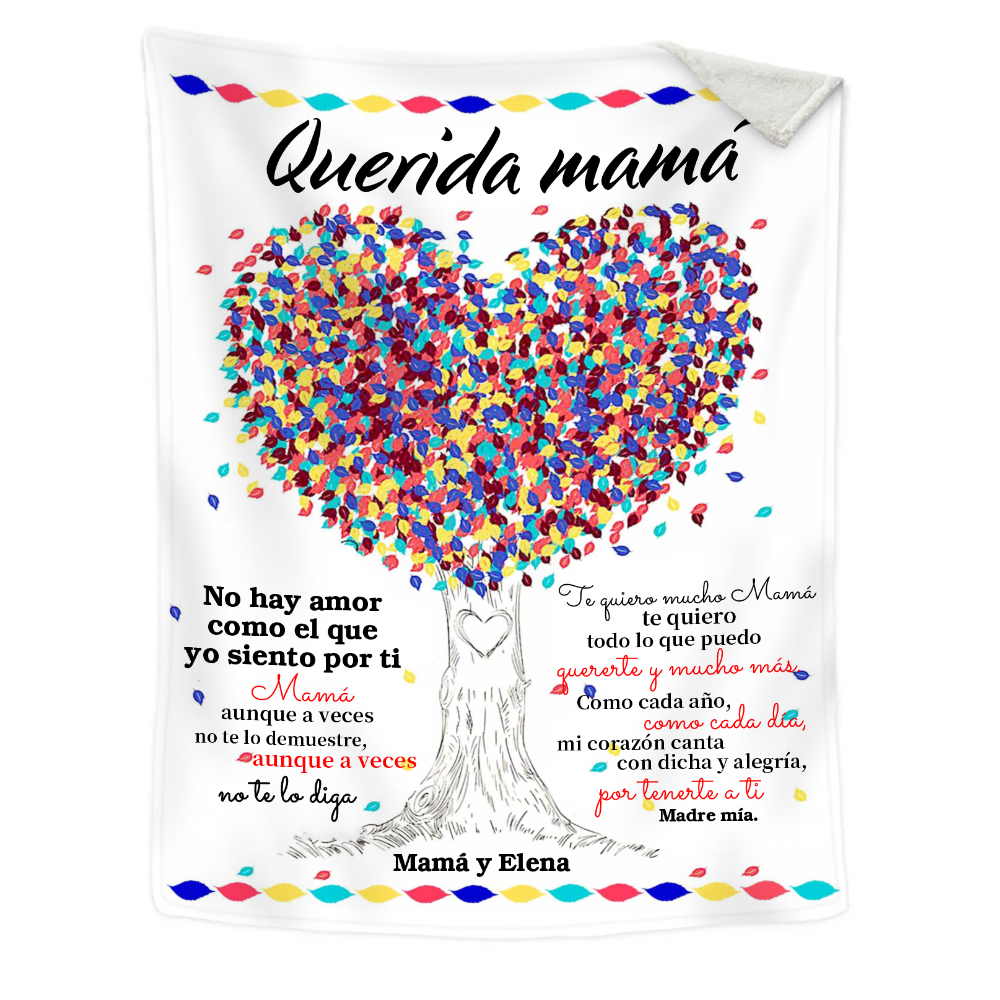 A mi mamá-Manta de buen calidad con frase amoroso y personalizada con 1 texto-Jessemade ES
