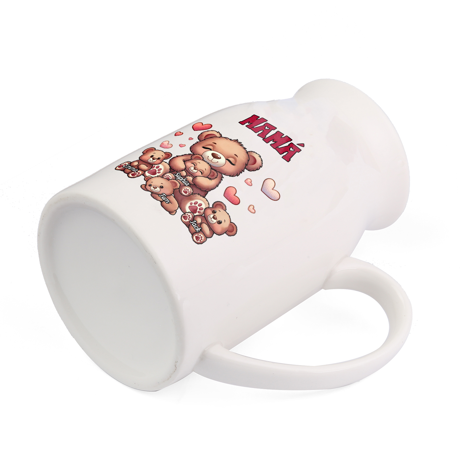 Florero de cerámica mamaosa y sus bebés 2-8 nombres personalizados con texto decoración del hogar-Jessemade ES