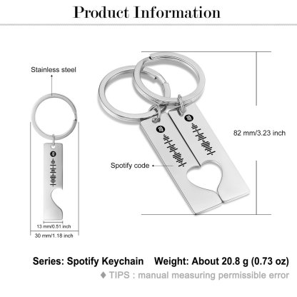 Llavero de código de Spotify personalizado llavero de música para pareja