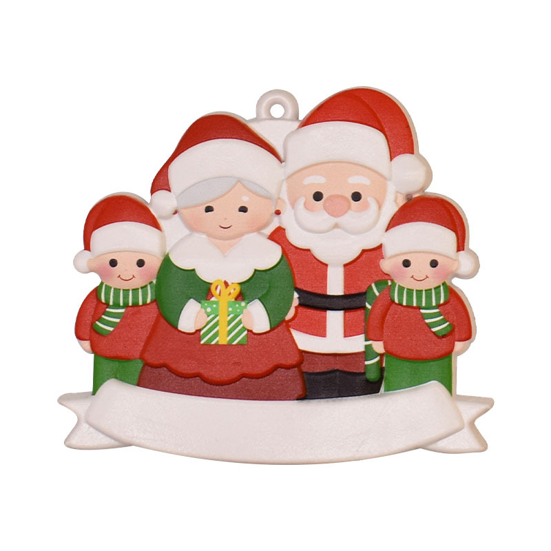 Navidad-Ornamentos muñecos navideños 4 nombres personalizados con texto adorno de árbol