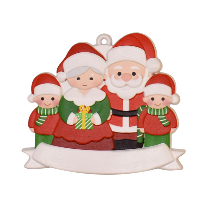 Navidad-Ornamentos muñecos navideños 4 nombres personalizados con texto adorno de árbol