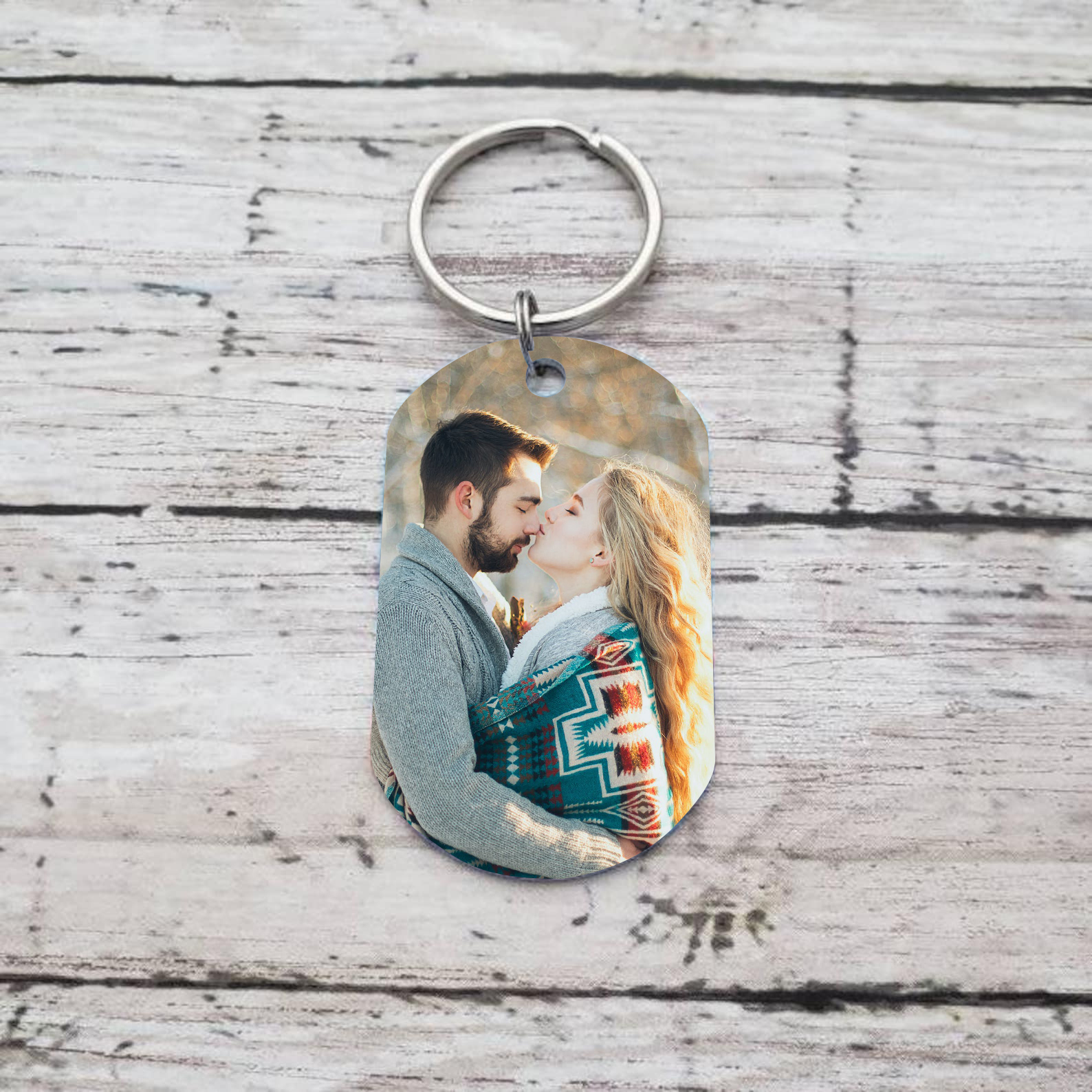 Llavero personalizado con foto, 2 nombres y una fecha para pareja-Jessemade ES