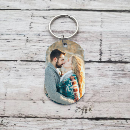 Llavero personalizado con foto, 2 nombres y una fecha para pareja-Jessemade ES