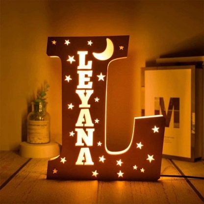 Lámpara 3D Ilusión Luz de Noche LED 26 Letras con 1 nombre personalizado-Jessemade ES