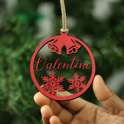 Navidad-Ornamento navideño con reno o cascabel con 1 nombre personalizado