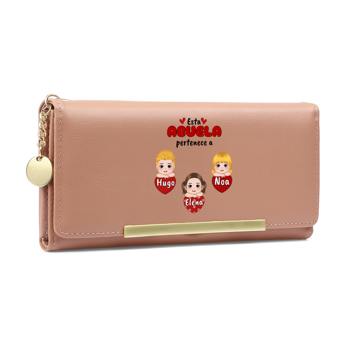 Cartera tipo llibro "Esta abuela/mamá pertenece a" con 1-10 nombres y apariencias personalizados monedero clásico para mujer | Jessemade