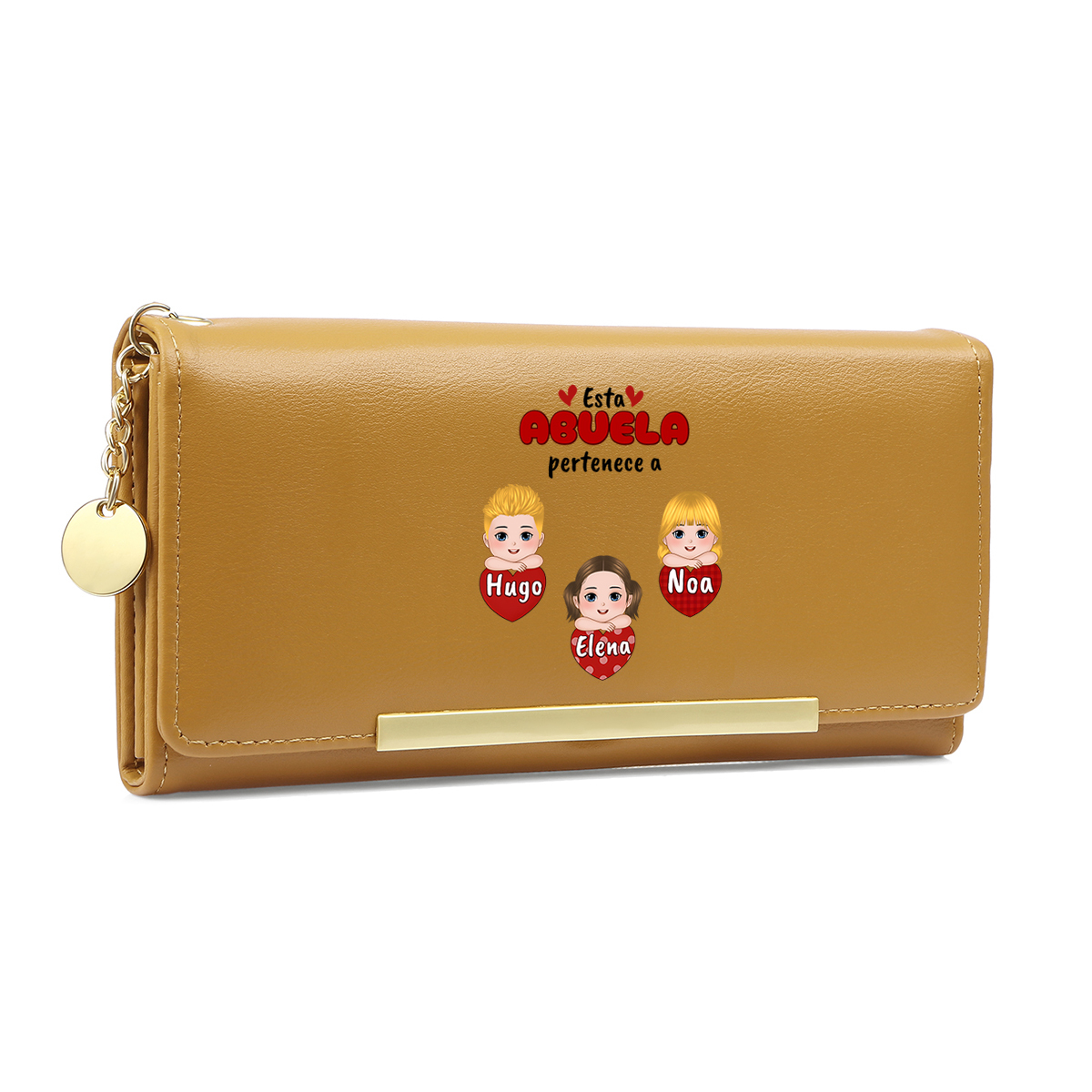 Cartera tipo llibro "Esta abuela/mamá pertenece a" con 1-10 nombres y apariencias personalizados monedero clásico para mujer | Jessemade