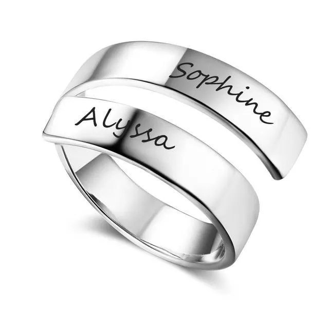 Anillo Ajustable con 2 Nombres Personalizados