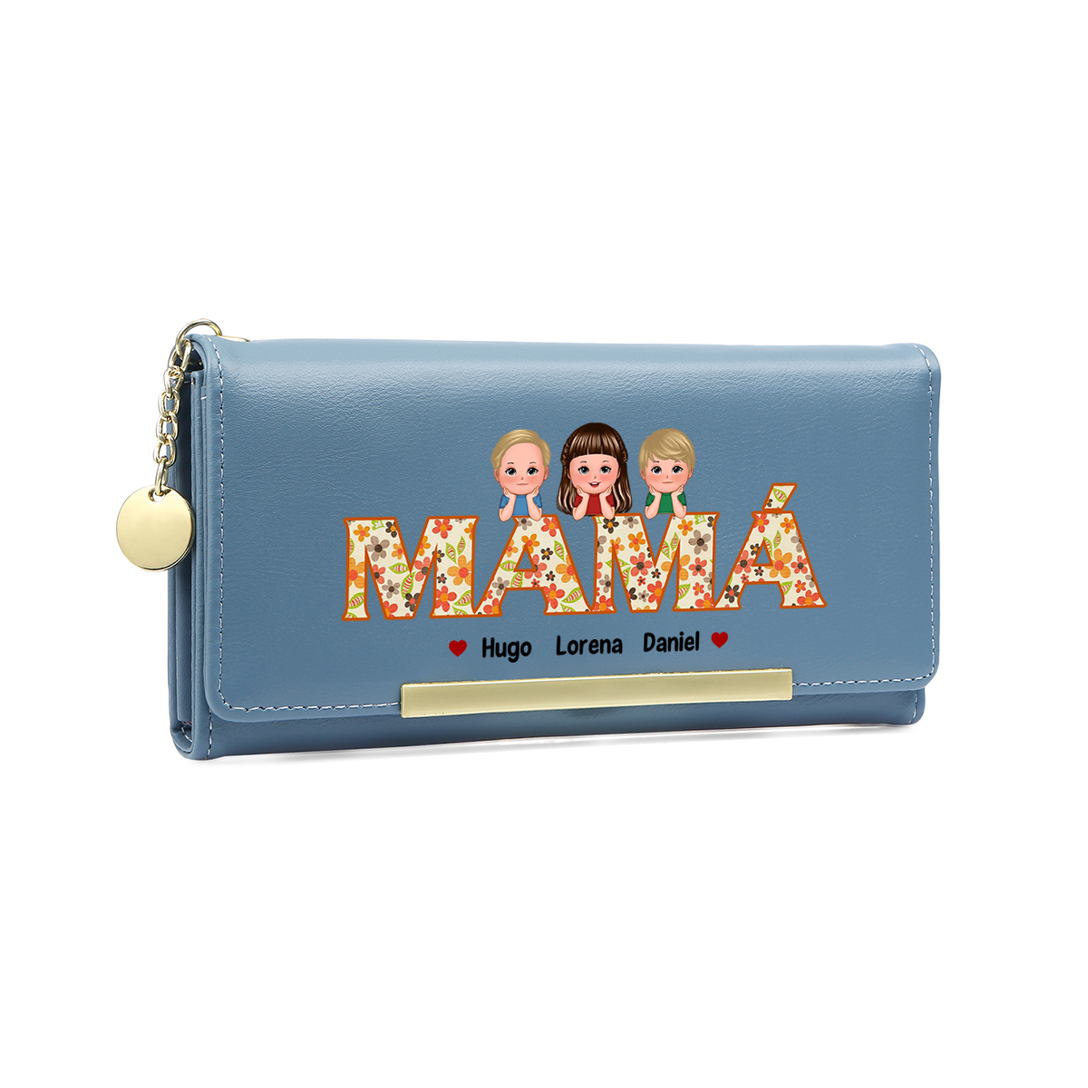 Cartera Tipo Libro Personalizada para Mamá con Nombres y Apariencias | Jessemade