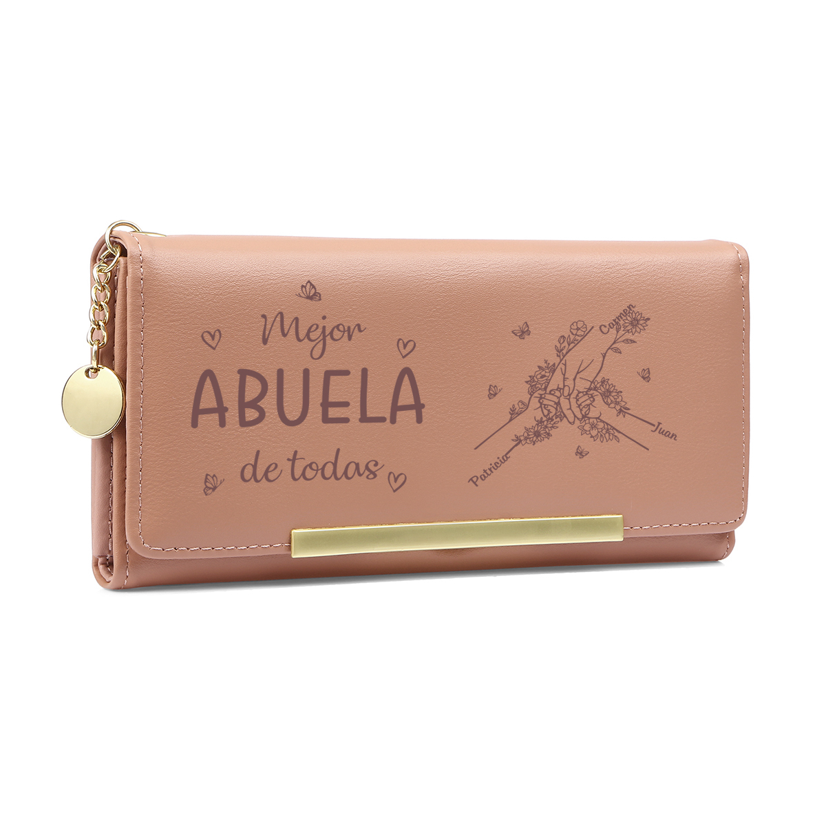 A mi abuela-Cartera personalizada para abuela con nombres grabados y diseño único – Detalle práctico Día de los Abuelos, regalo especial para la abuela más querida