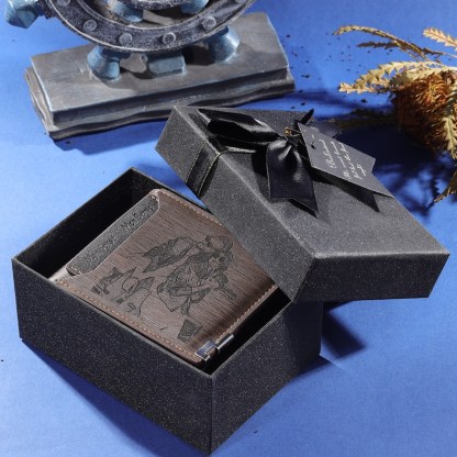 Pareja-Cartera, billetera con 1 foto y 3 textos personalizados, monedero clásico para hombre | Jessemade