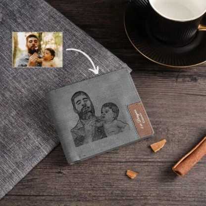 Cartera, billetera personalizada con 1 foto, 1 nombre y 1 letra monedero para hombre | Jessemade