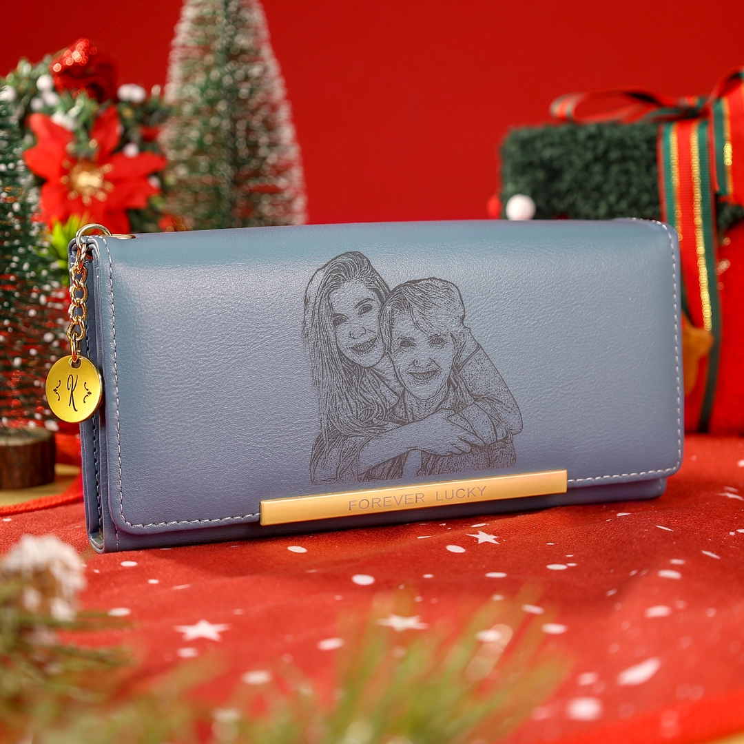 Cartera, billetera con 1 letra y foto personalizados monedero clásico para mujer | Jessemade