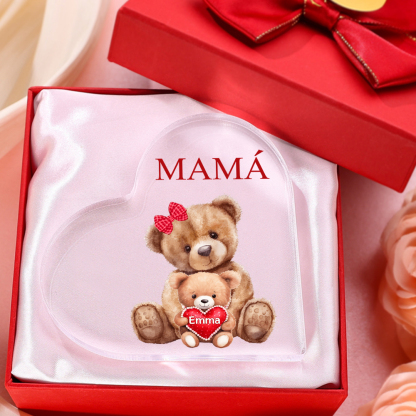 A mi mamá/abuela-Placa de acrílico en forma de corazón "nosotros" 1-8 nombres y 1 texto personalizados