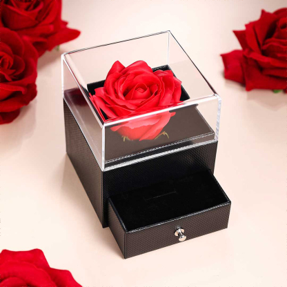 Caja de regalo caja de joya con rosa eterna