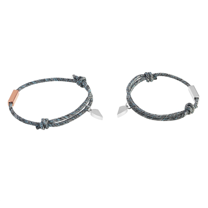 Pareja-Kit de regalo placa de acrílico y unidad de pulseras con caja con 2 nombres, año y figuras personalizados | Jessemade