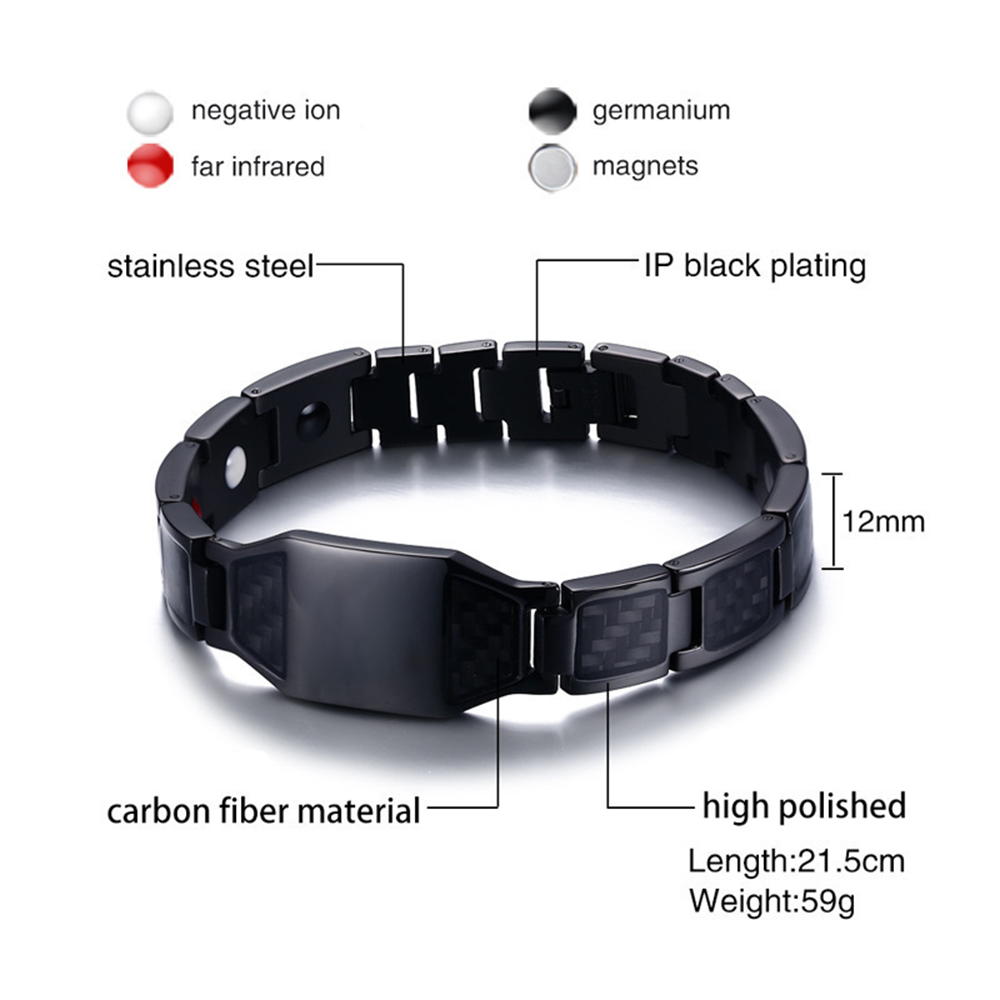 Pulsera magnética para hombre con 1 foto personalizada