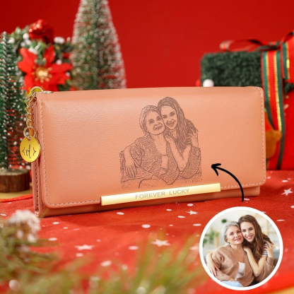 Cartera, billetera con 1 letra y foto personalizados monedero clásico para mujer | Jessemade
