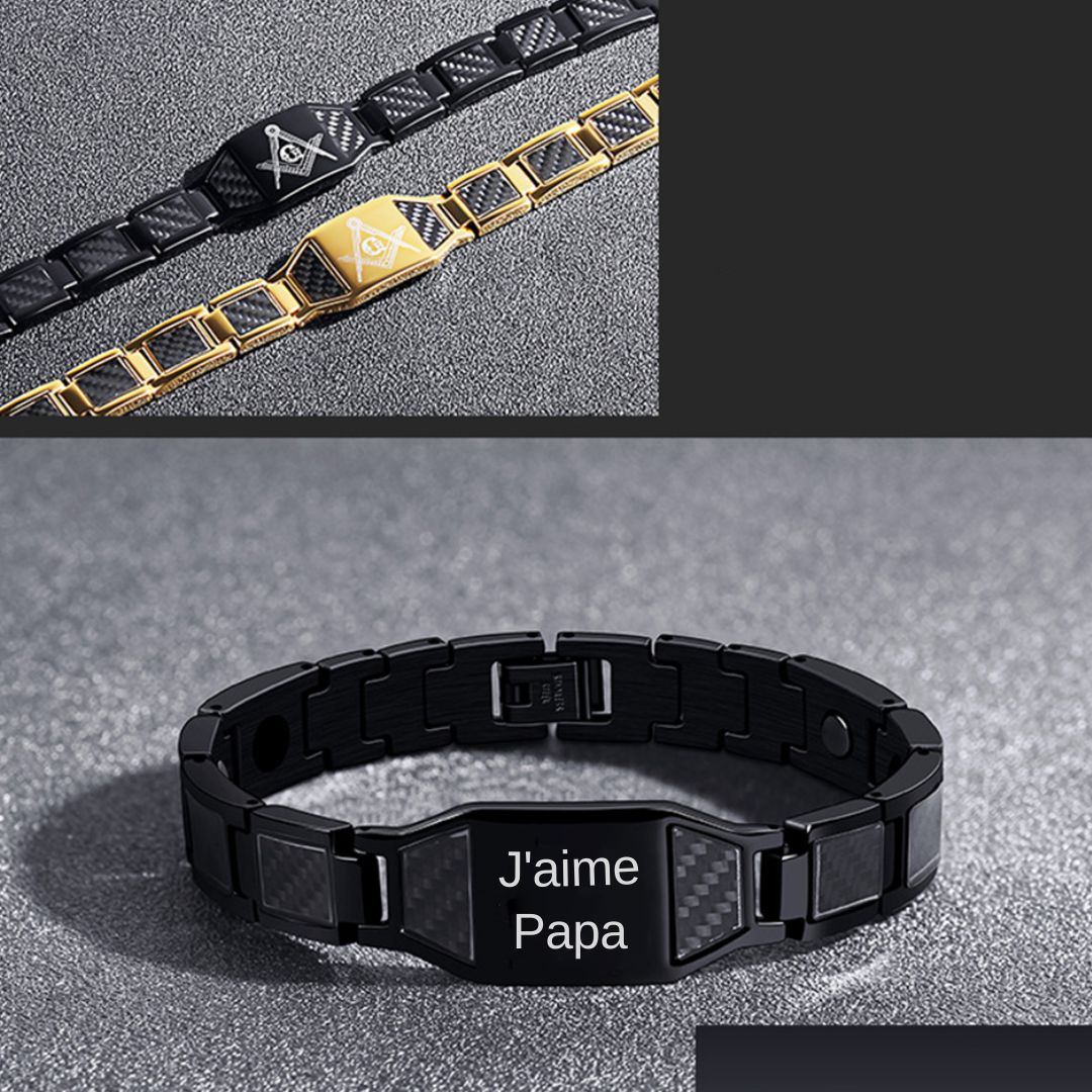 Pulsera magnética para hombre con 1 foto personalizada