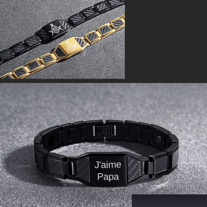 Pulsera magnética para hombre con 1 foto personalizada