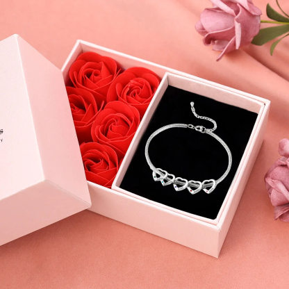 Pulsera de tobillo con colgante de corazón 5 nombres y piedras de nacimiento tobillera personalizada para mujer | Jessemade