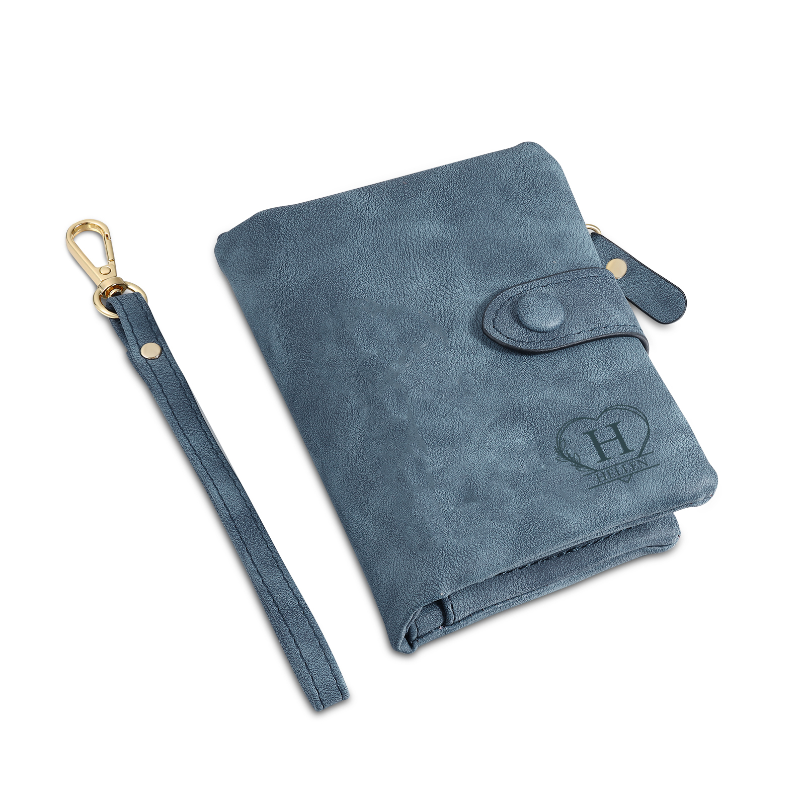 Cartera, billetera con 1 nombre, 1 letra, 1 texto y 1 foto personalizados monedero clásico para mujer-Jessemade ES