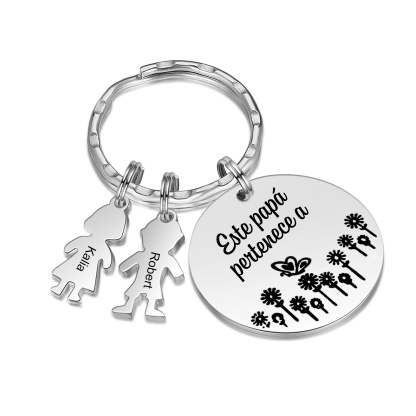 A mi papá - Llavero con 1-5 nombre personalizado en "niños"-Jessemade ES