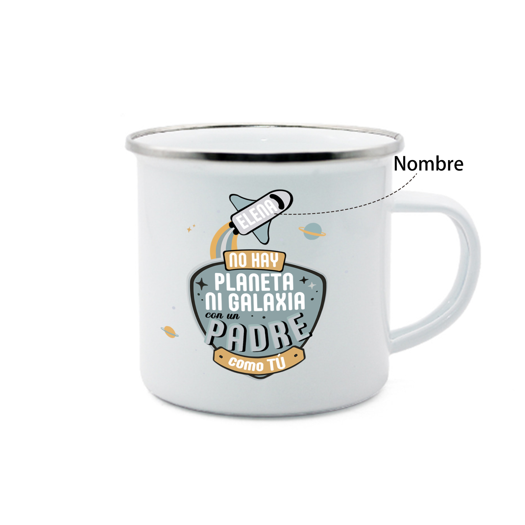 Taza para papá con 1 nombre personalizado-Jessemade ES
