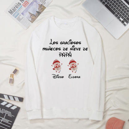 Familia-Sudadera "Muñecos de nieve" 3 nombres personalizados-Jessemade ES