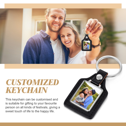 A mi mamá - Llavero de cuero personalizado con 1 foto-Jessemade ES