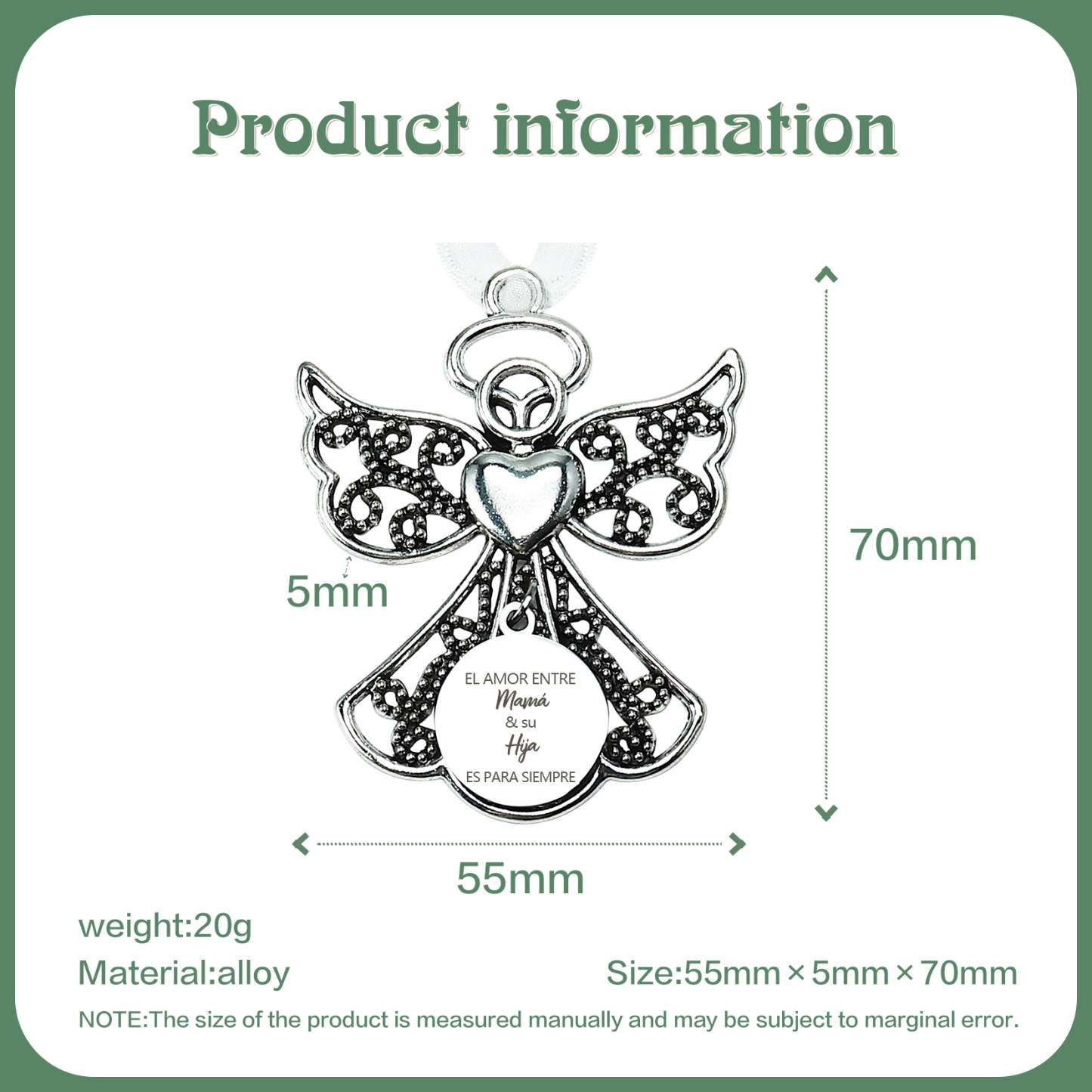 Navidad-Ornamento navideño de ángel amor entre mamá e hija