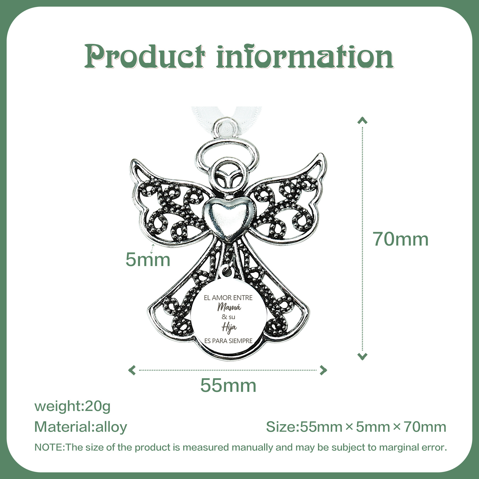 Navidad-Ornamento navideño de ángel amor entre mamá e hija