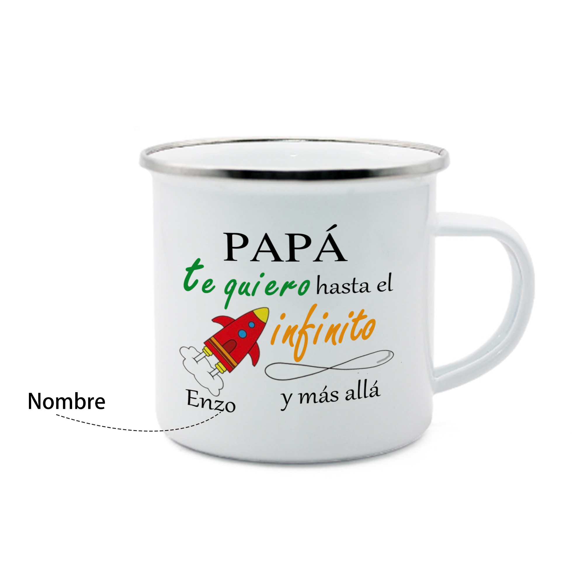 Taza para papá con 1 nombre personalizado-Jessemade ES