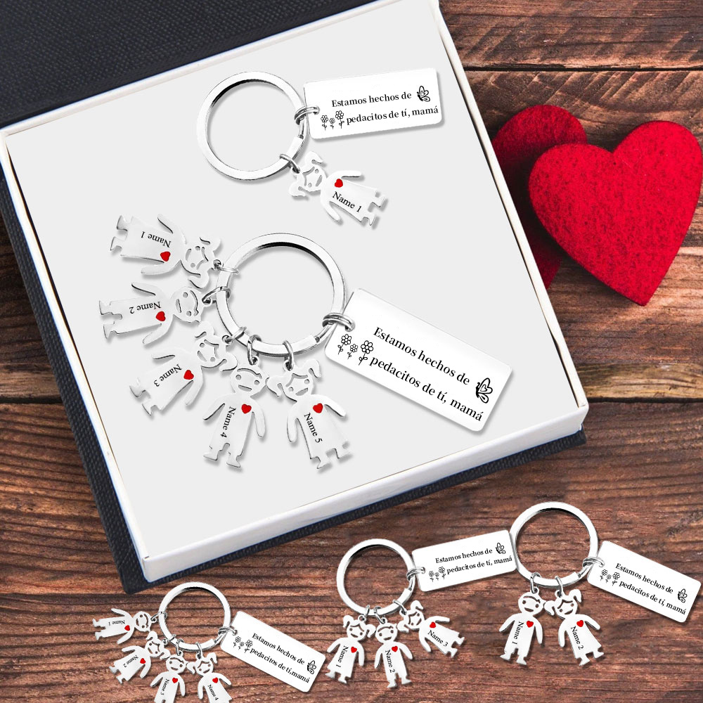 A mi mamá - Llavero 1-6 Nombres Personalizado con Charms de Niños-Jessemade ES
