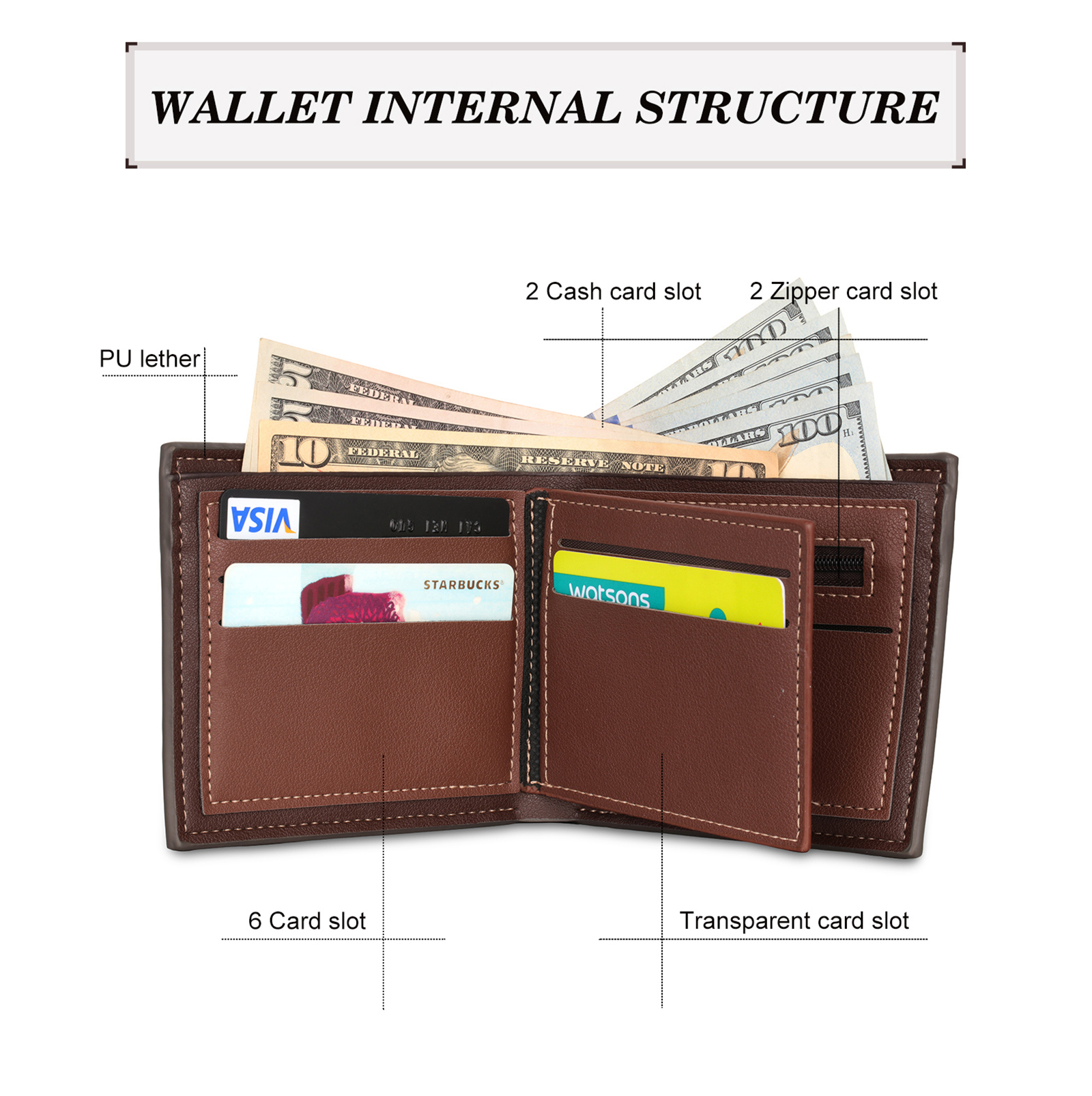 A mi papá-Cartera, billetera clásica 1 texto personalizado para hombre monedero-Jessemade ES