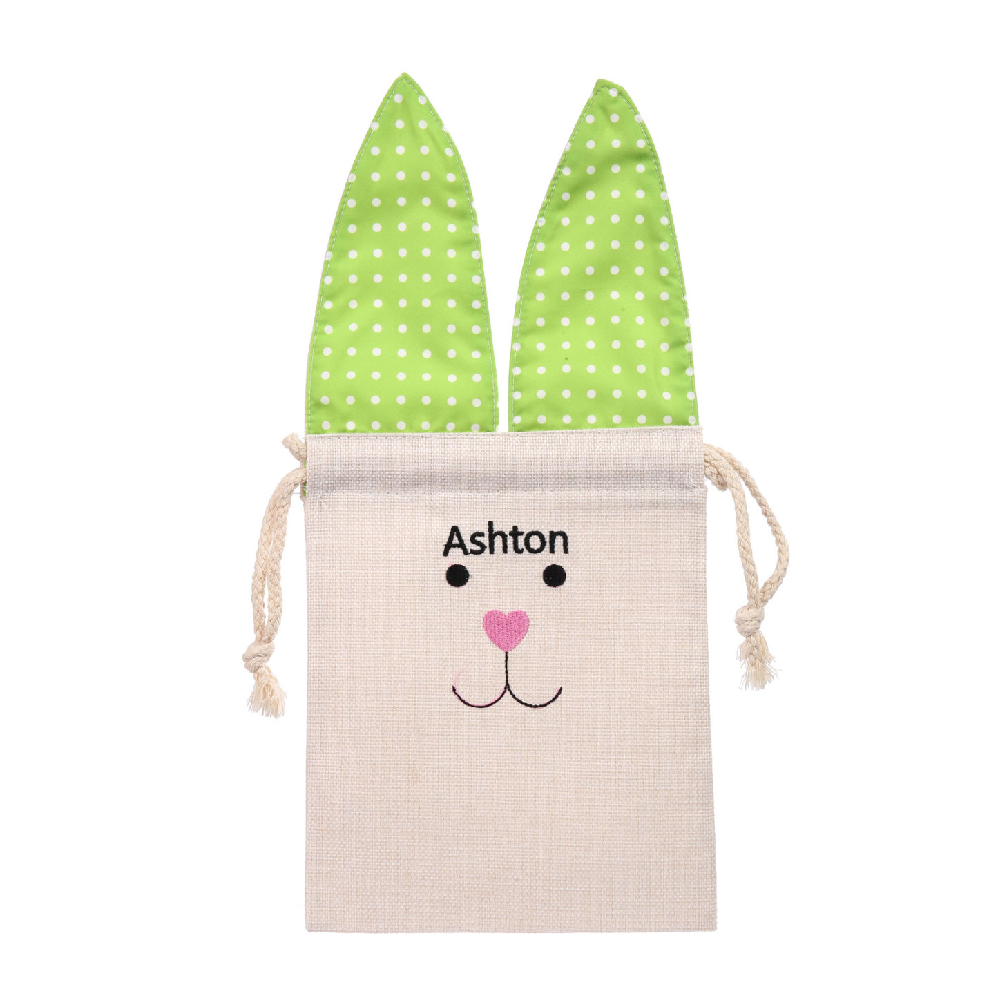 Pascua-Bolsa de conejo con 1 nombre personalizado-Jessemade ES