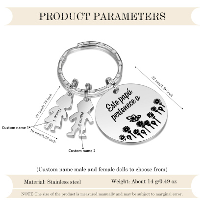 A mi papá - Llavero con 1-5 nombre personalizado en "niños"-Jessemade ES