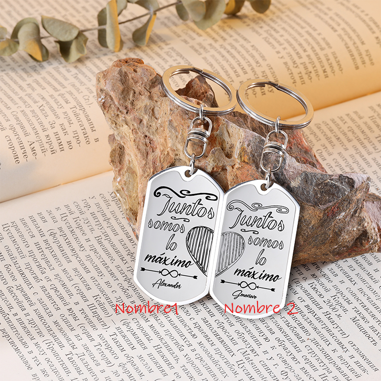Llavero personalizado con 2 nombres para pareja unidad de llaveros-Jessemade ES