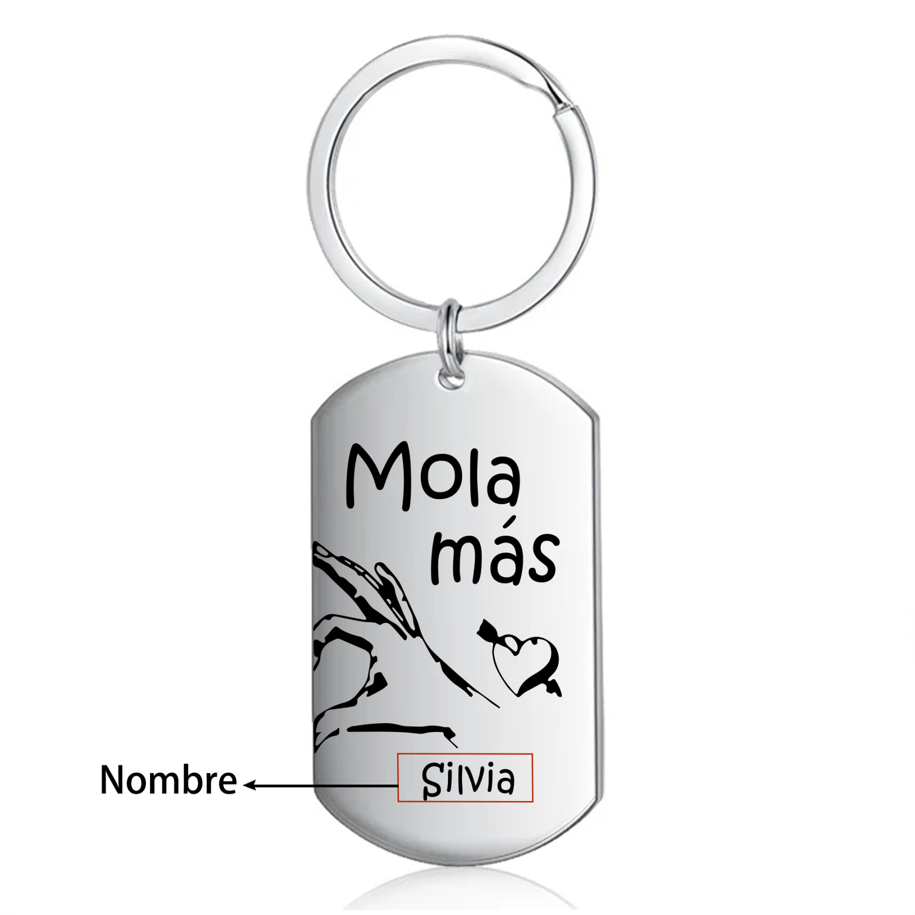 Llavero personalizado con 2 nombres para pareja unidad de llaveros