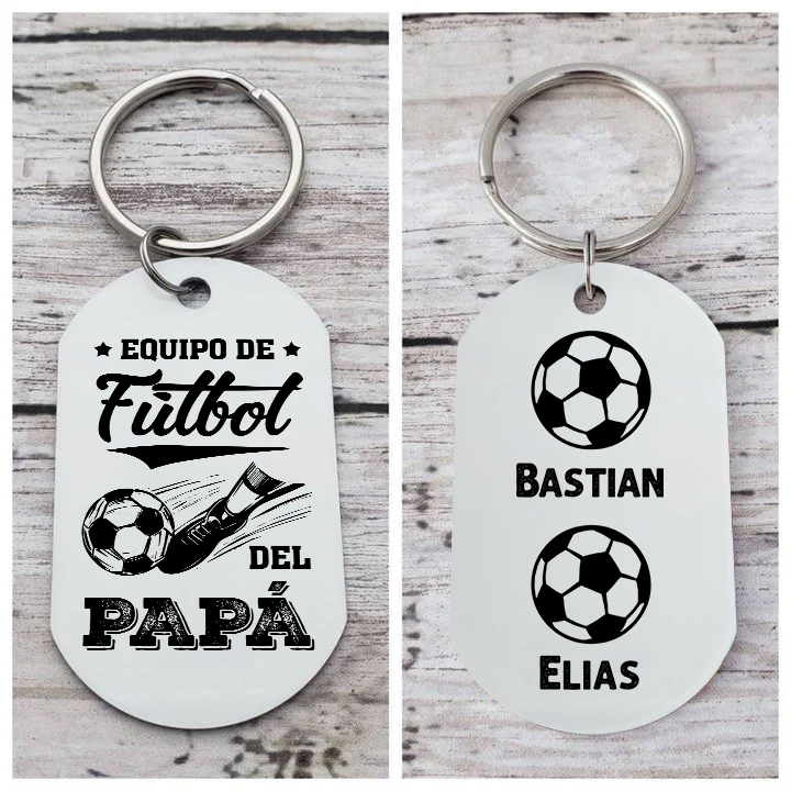 A mi papá-Llavero 1-7 Nombres Personalizados EQUIPO DE FÚTBOL DEL PAPÁ-Jessemade ES