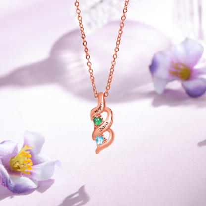 Collar de DNA 2-7 nombres y piedras personalizados-Jessemade ES