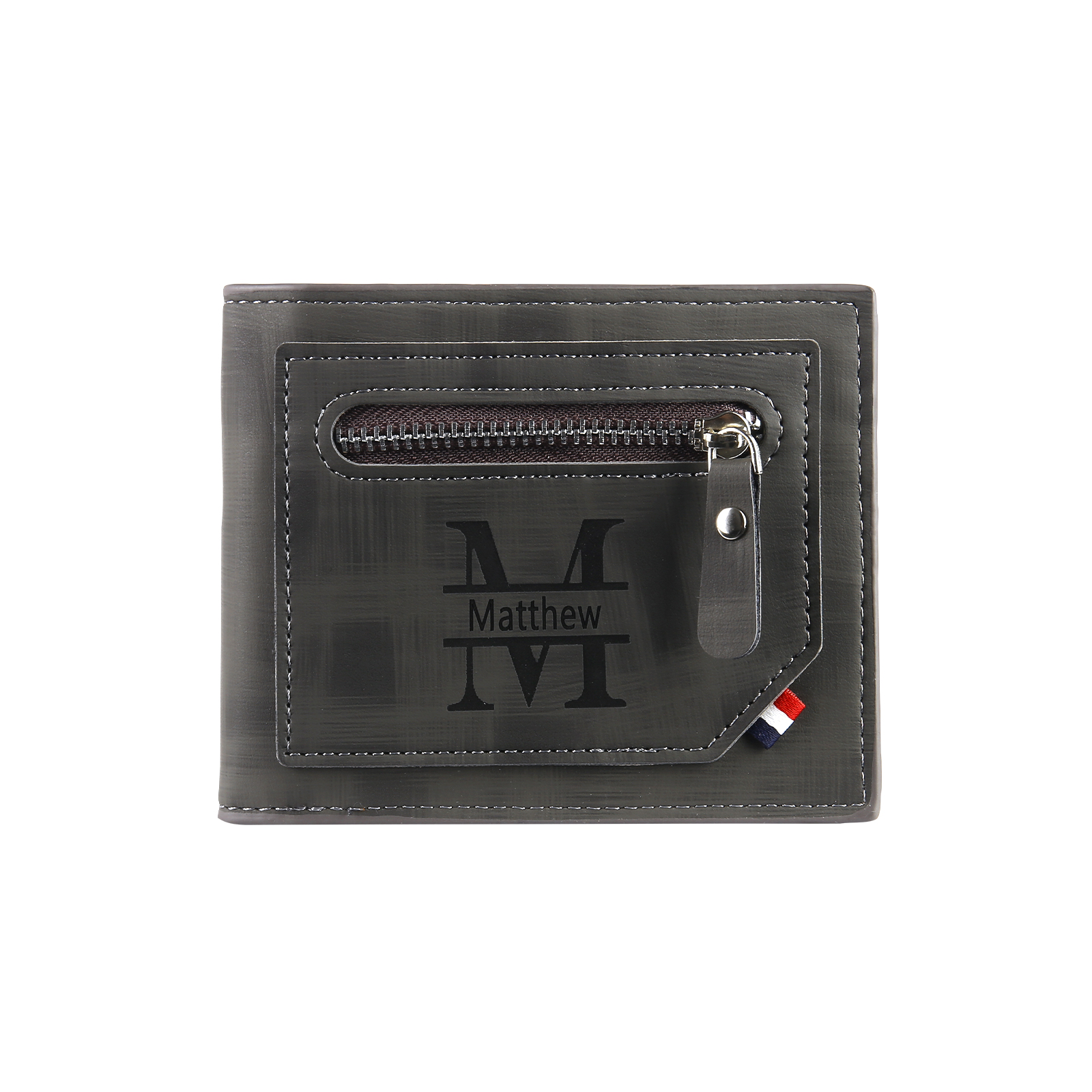 Cartera, billetera personalizada con 1 foto, 1 nombre y 1 letra monedero para hombre-Jessemade ES