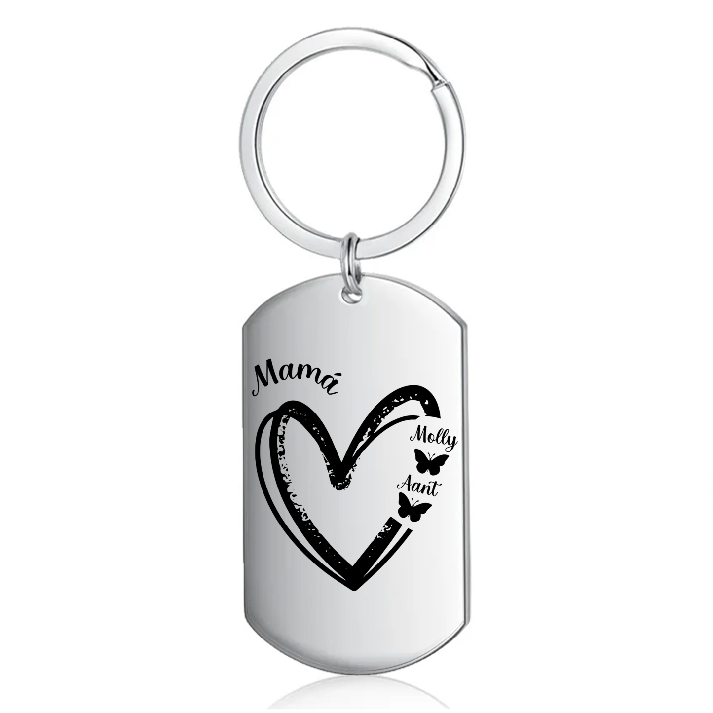 A mi mamá-Llavero 1-6 Nombres Personalizados CORAZÓN Y MARIPOSAS-Jessemade ES