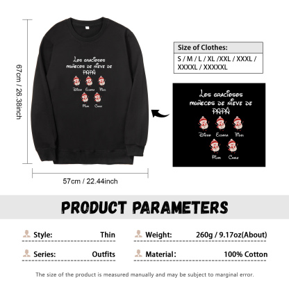 Familia-Sudadera "Muñecos de nieve" 6 nombres personalizados-Jessemade ES